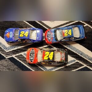Set of 3 #24 Jeff Gordon Dupont Toy "Matchbox" Race Cars